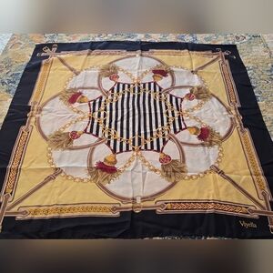 Italian Silk Black and Gold Scarf